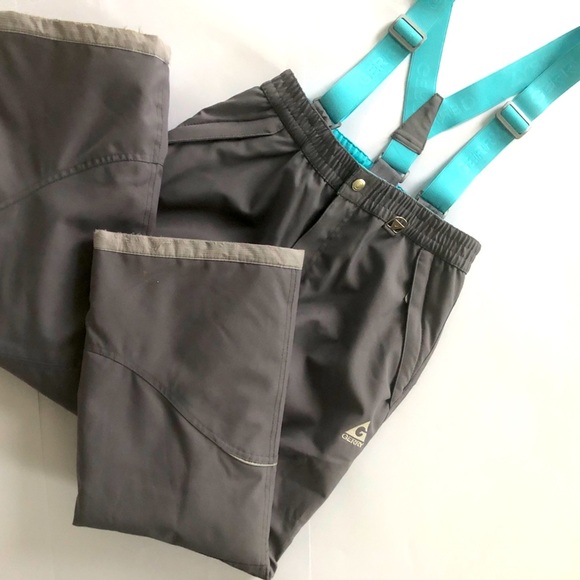 Gerry Snowpants ❄️ Grey with Turquoise Blue Adjustable Straps Youth Size… - Picture 3 of 6